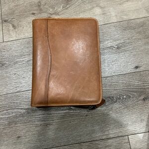 Day-Timer Western Coach Tan Leather Zippered Planner Binder Cover